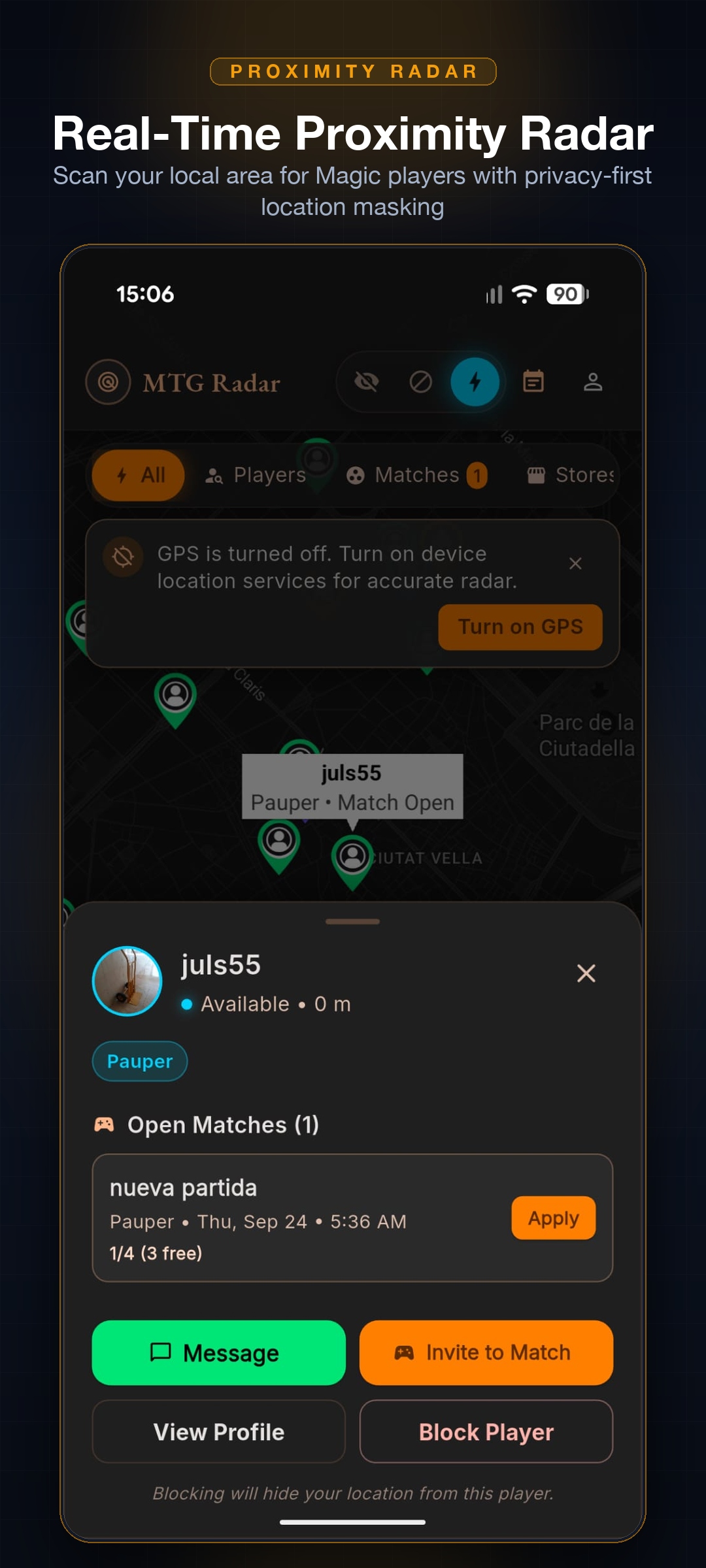 MTG Radar GPS Proximity Radar